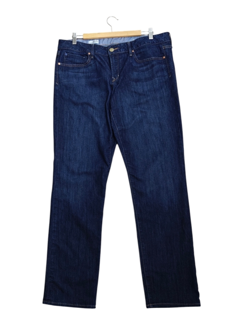 GAP 1969 Women Real Straight-Leg Jeans in Dark Blue Denim